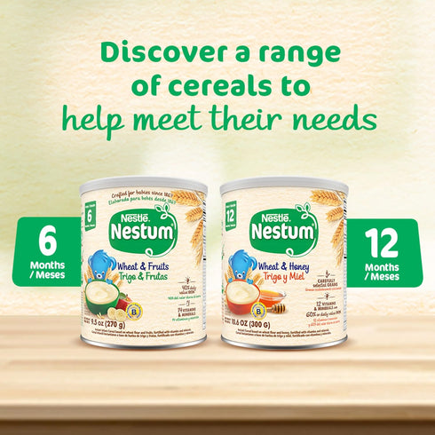 Nestum 3 12 14.1 OZ (Pack 3) Nestle Junior Cereal, Cereals - Wheat, Corn & Rice, Made for Toddlers Months, Canister