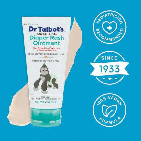 Talbot's 2 oz Dr. Baby Diaper Rash Ointment - - Zinc Oxide Skin Protectant with Peruvian Balsam - Treats and Prevents