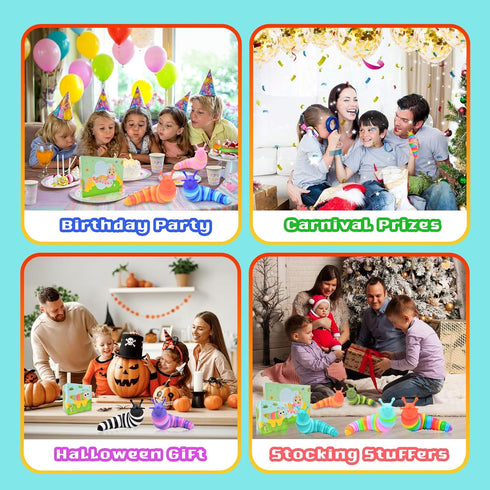 12Pcs 8-12 Cevioce Easter Basket Stuffers for Kids Toddlers Toddler Party Favors for Kids Fidget Toys Slug for Students