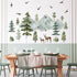 Mountain Wall Decals Large Pine Tree Wall Decals Peel and Stick Forest Tree Deer Birds Woodland Animal Decal Mountain