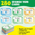 Edulok 280 Spanish Flash Cards for Kids, Spanish Verb Conjugation Book Flashcards, Learn Spanish for Adult Beginners