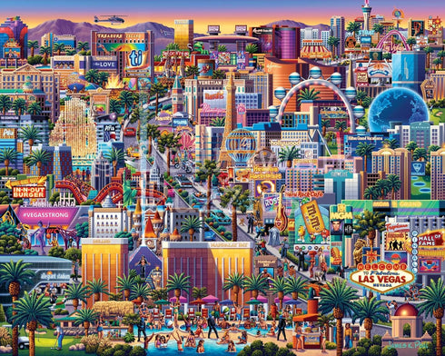 1000 Las Vegas Strip by Boardwalk - Piece Jigsaw Puzzle for Adults, Made in USA