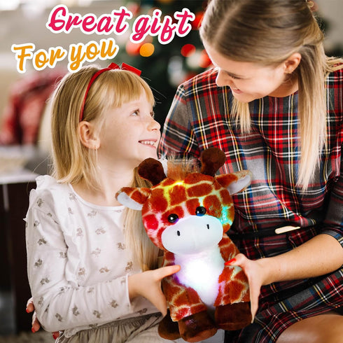 Glow Guards 12'' Light up Giraffe Stuffed Animal, Soft Plush Toy with LED Night Lights