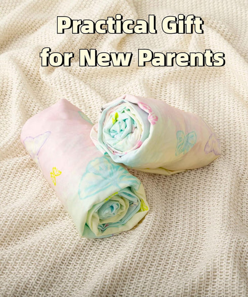Girls,52x28x8, 2 Pack,Pink Jersey Butterfly Crib Sheets for Baby Cute Kawaii Standard Oval/Retangle Fitted Crib Sheets