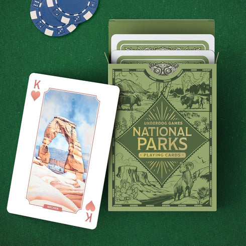 Underdog Games National Park Playing Cards, 52 Pieces of Stunning Custom Art for Unique Park Experience