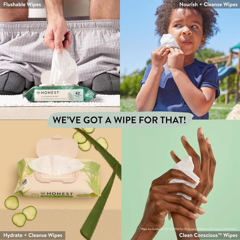 The Honest Company Clean Conscious Unscented Baby Wipes - 576 Count, Hypoallergenic & Compostable