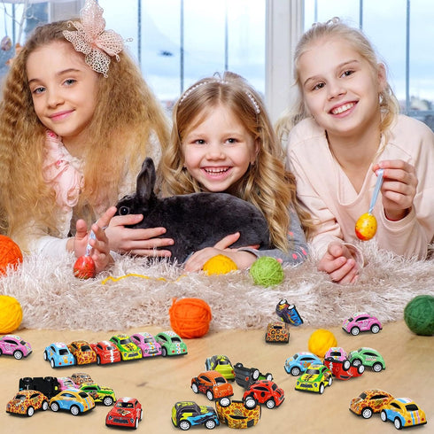 Vileafy 30 Mini Race Cars for Classroom Prizes, Party Favors for Kids 4-8, Bulk Pull Back Car Toys for Boys Girls