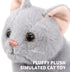 Gadpiparty Stuffed Cats Plush Cat Doll, Realistic Soft Plush Cat Toy for Adults, 12 Inch Grey Cat Stuffed Animal