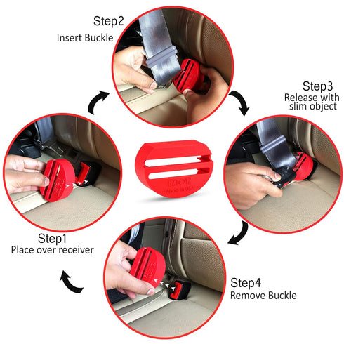 BuckleShield Seat Belt Lock Cover, Prevents Kids from Unbuckling Seat Belt, Premium Heavy Duty ABS Plastic