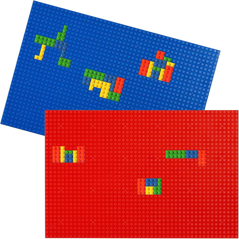 ZENFUN 4 Pack Baseplates Building Plates, 10'' x 15'' Classic Compatible with Major Brick Brands in Green Blue