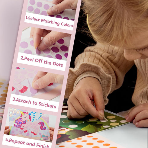 3-7, Klever Kits Dot Art Kit for Kids, No Mess Sticker for Toddlers Craft Kits, DIY Creative Activity, Travel Toy