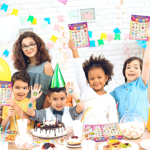 Happy Birthday Bingo Cards - 24 Players Birthday Party Game for Kids, Family Birthday Party Favor