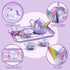 JOYIN Unicorn Tea Party Set, Pretend Purple Tin Teapot Set for Little Girls, Birthday Gift for Ages 3-6