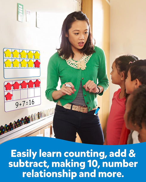 Coogam Magnetic Ten-Frame Set, Math Manipulative EVA Number Counting Games for Kindergarten Classroom Kids 3-5