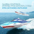 20+ 2.4GHz DEERC High-Speed RC Boat for Kids & Adults, MPH Full Proportional Remote Control Shark Boat with LED Lights