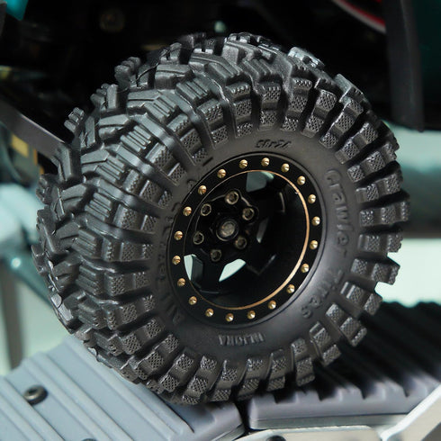 INJORA 1.0 Tires - 58 * 24mm All Terrain Super King Trekker Soft Sticky Tires for TRX4M 1/18 1/24 RC Crawler