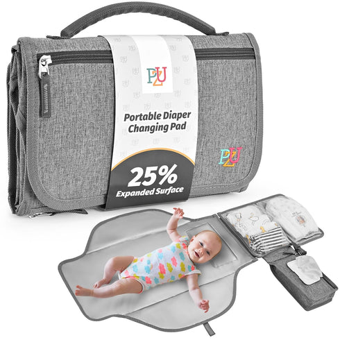 PZU Portable Diaper Changing Pad - Changing Pad Portable with Wipes Pocket,