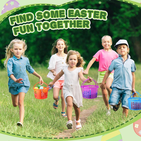 50 4.3 6.7 400g Wenqik Pcs Plastic Easter Baskets for Kids Bulk x in Easter Egg Baskets Empty Plastic Buckets