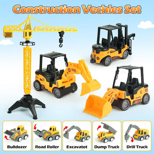 Helsort 37 8 2.2 lbs 3+ Sand Construction Site Kit - Pcs Play Sand Art Kit with Construction Trucks, Folding Sandbox