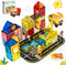 Magnetic Tiles Road Set with Fire Trucks & 2 Dolls, Double-Sided Magnet