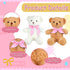 Kathfly 12 Pcs Valentines Small Stuffed Bears - 10 Inch Mini Plush Bears with Ribbon Bow Gift Set