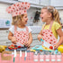 DEABOLAR 33 Sets Set Pieces Kids Cooking Real, Kids Chef Role Play Costume with Plastic Toddler Safe Knives Kids