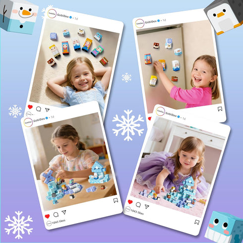 100PCS 3+ GobiDex Magnetic Blocks Magnet Building Toys, Princess Castle Toys for Girls, Upgraded STEM Sensory Birthday