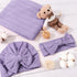 DRESHOW BQUBO Newborn Receiving Blanket with Matching Bow Hat and Headband Shower Gift for Toddler Girls