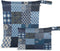 Haskirky Tribal Kantha Navy Patchwork 2 Pcs Cloth Diaper Wet Dry Bags,Waterproof and