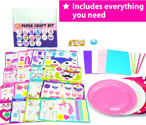 KRAFUN My First Unicorn Bunny Paper Craft Kit for Toddlers and Girls Age 3-8, 18 Cute DIY Arts and Crafts Projects