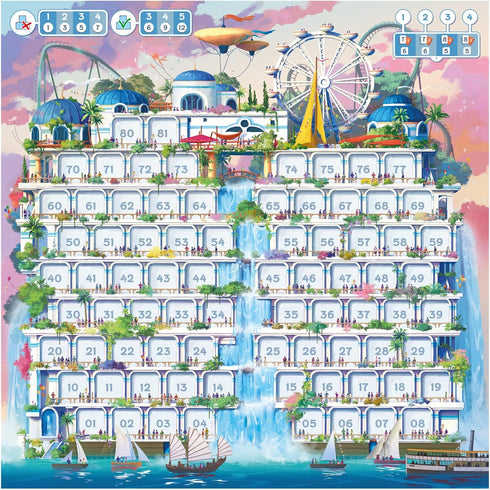 Waterfall Park Board Game - Build the Ultimate Amusement Park! Fun Family Strategy Game for Kids and Adults