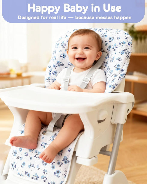 5-Point Baby High Chair Cover Replacement, Reversible & Waterproof High Chair Cushion Pad Home & Restaurant use