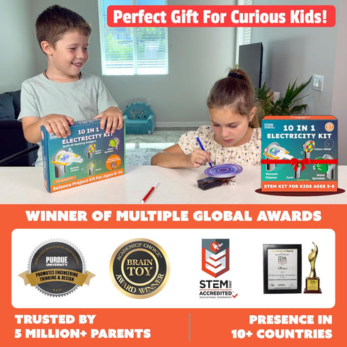 10-in-1 5-12 Summer Butterfly EduFields STEM Kit Science Experiments & Projects for Kids Ages | Engineering Building