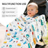 Cozy 6-Layer 43x43 Inch Luxury Muslin Baby Blanket, Swaddle, Cotton Receiving Blanket for Newborn Infant, Lightweight