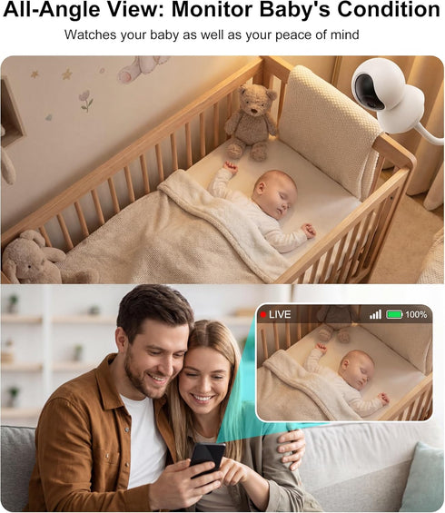 KWTCUOI 82" Adjustable Height Baby Monitor Floor Stand with Flexible Gooseneck - No Drill & Tool-Free,Sturdy Base,Fits