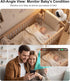 KWTCUOI 82" Adjustable Height Baby Monitor Floor Stand with Flexible Gooseneck - No Drill & Tool-Free,Sturdy Base,Fits