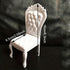 seteu 1:6 Set, Miniature Scale White Victorian Dining Table and Chair Dollhouse Furniture, Decorative Accessories
