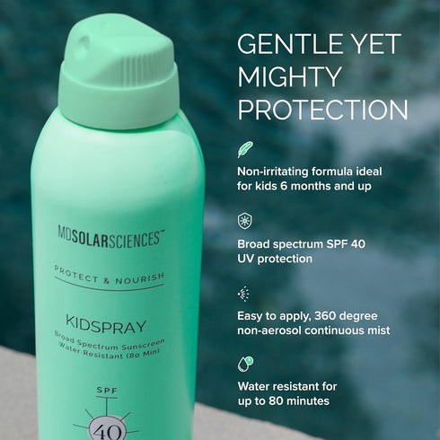 40 (6 Oz) MDSolarSciences KidSpray SPF | Water-Resistant, Broad-Spectrum Sunscreen Spray for Kids | Infused with Indian