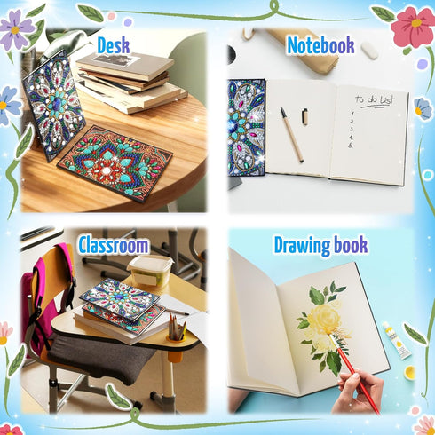 Micaracy 6-8-9-10, 5 7 11 12 5-10 (2 Craft Kits for Kids Age Presents for Year Old Girls Notebook Diamond Art Painting