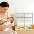 4 Pack Countertop Baby Bottle Organizer, Bottle Storage Organizer Baby with Labels, Clear Stackable Storage Drawers