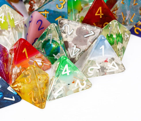10 Pack of D4 Dice: Random Color 4 Sided Polyhedral Dice for DND RPG MTG