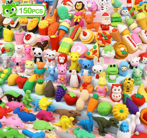 150 Pack Animal Erasers for Kids, Bulk Pull Apart Erasers, 3D Puzzle Erasers for Classroom Rewards