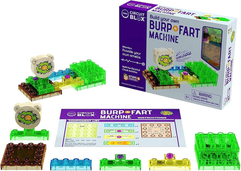 E-Blox Building Blocks STEM Circuit Kit, Build Your Own Burp & Fart Machine, Funny Sounds for Brick & Structure Science