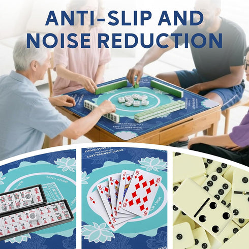 Eueiykw Bag31.5 31.5in Mahjong Mat for Table with Carrying * Non-Slip Noise Reduction Gaming Mat for Mahjong, Poker