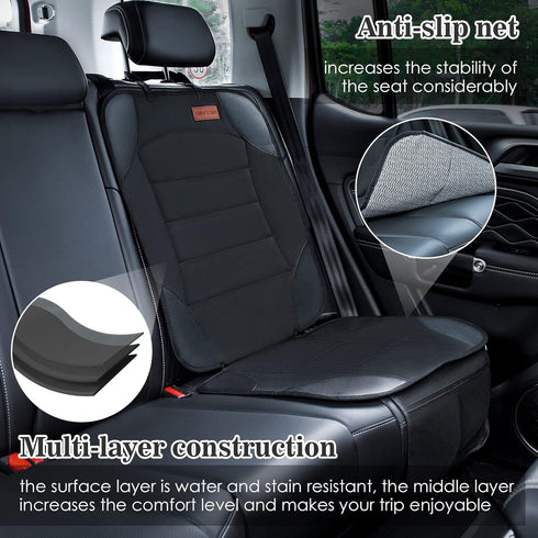 2-in-1 Siivton Car Seat Protector & Kick Mat with iPad Holder - Kids Backseat Organizer with Touchscreen Pocket