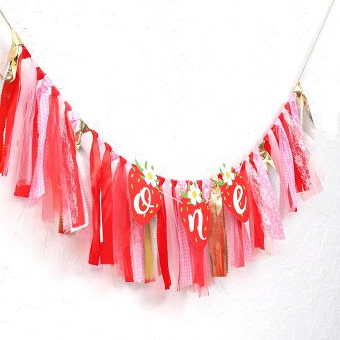 1st Strawberry Party Decorations for Birthday - Strawberry Highchair Banner, Sweet One Birthday Decorations, Best Sweet
