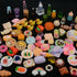 100Pcs Miniature Food Set with Storage Box, Small Resin Dollhouse Food Accessories for Pretend Play Kitchen
