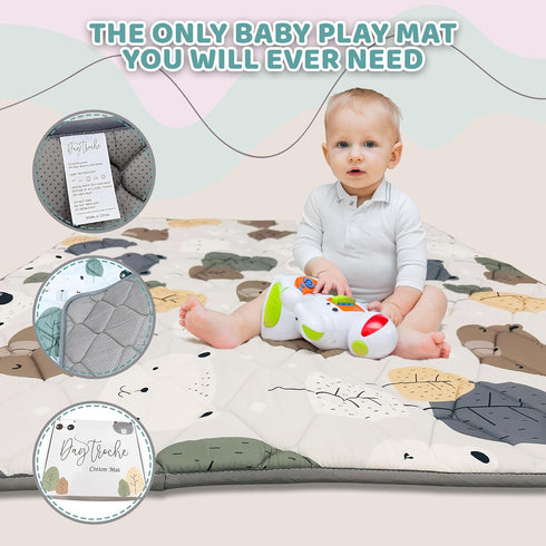 DayTroche 50 50 Inches Tummy Baby Play Mat x for Playpen Padded Play Mat for Babies, Shock-Absorbing EVA Foam