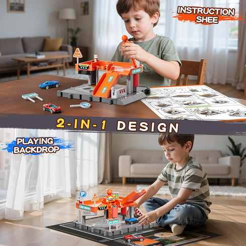 Playsets, Playset, 1:64 Toy Cars Toy Car Wash for Kids, Activity Drivers Scale Car, Parking lot with Track, Foam