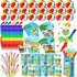 INNOCHEER Pool Party Favors, 120 PCS Goodie Bags Stuffers for Kids Summer Toys, Beach Balls, Crayons
